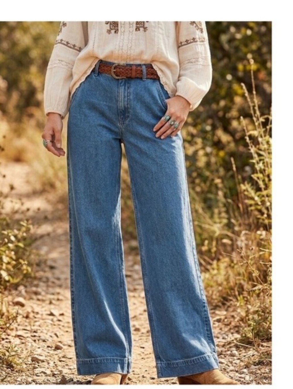J. Crew Wide Leg Trouser Denim Jeans Size 24 High Rise Long Inseam